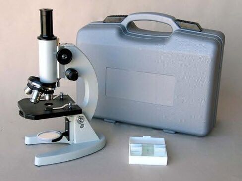 AmScope M60A-TK 40X-640X Glass Optics All-Metal Monocular Student Compound Microscope + Prepared & Blank Slides in Saudi Arabia