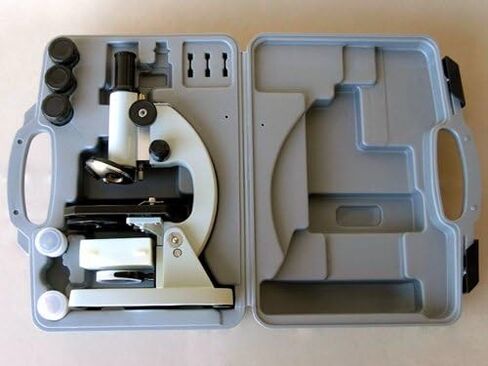 AmScope M60A-TK 40X-640X Glass Optics All-Metal Monocular Student Compound Microscope + Prepared & Blank Slides in Saudi Arabia