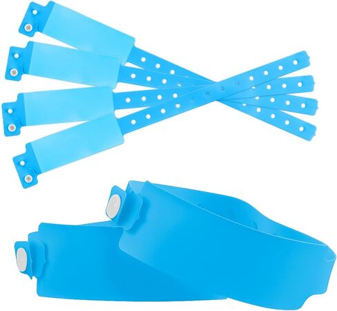 50 Pcs Vinyl Wristbands Hospital Patient Identification ID Bands Waterproof Adjustable Medical Bracelets Wide Disposable Shield Snap Wristband for Events (White) in Kuwait