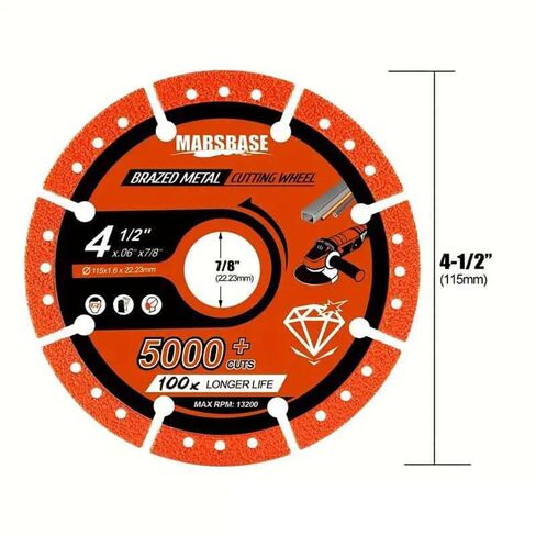 4-1/2" Diamond Cutting Wheel Metal Cut Off Disc Indestructible Cut Off Discs with 7/8" Arbor for Angle Grinders, 3Pack in Saudi Arabia