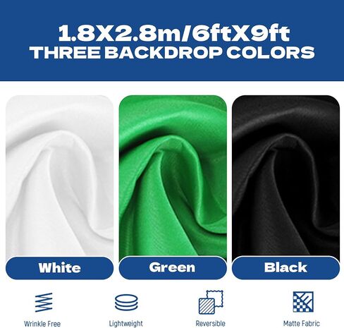 Photography Softboxes Kit with 8.5x10ft Backdrop Stands, 5 Tripod Stands, 3 Color Background Screen, Softbox with 85W Led Bulb, Photo Studio Equipment for Video Shoot, Product & Portrait in Saudi Arabia