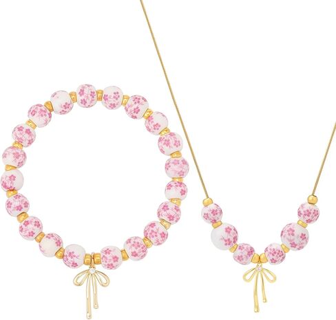 قلادة سوار القوس قلادة سوار بذرة مخزنة رائعة مجوهرات رومانسية للنساء مجموعة in Kuwait