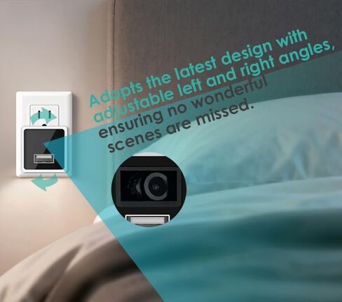 كاميرا داخلية لاسلكية مخفية للأمان مع واي فاي، شاشة مراقبة فيديو فائقة الدقة 4K، زاوية قابلة للتعديل 180 درجة للمنزل، التحكم عبر تطبيق الهاتف لمراقبة الفيديو فقط (ترقية حديثًا) in Kuwait