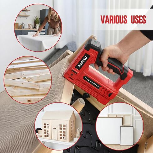 POPULO Electric Staple Gun 5 in 1 Band Nailer, 4V Rechargeable Cordless Stapler, Pin Nail Gun Battery Powered with 2,000 Staples and Nails, Power Wire Staple Gun for Home, Wood, Upholstery, DIY in Saudi Arabia