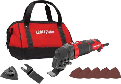 CRAFTSMAN Oscillating Tool, 3-Amp, Includes Universal Tool-free Accessory System, Blades, Sandpaper and Tool Bag, Corded (CMEW401) (Renewed) in Saudi Arabia