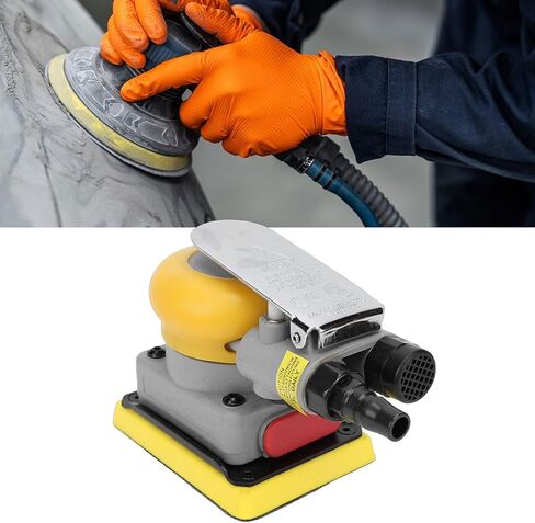 Pneumatic Sander, 75x100mm Rectangular Vibrating Air Sander, 0.63Mpa 10000rpm No Load Speed Alloy Steel Air Sandpaper Machine for Stone, Wood, Putty Polishing in Saudi Arabia