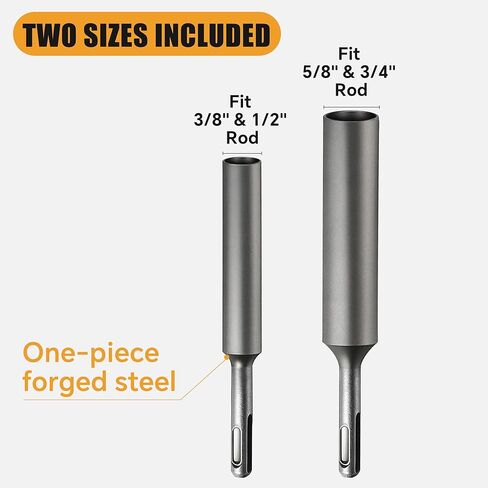 SDS Plus Ground Rod Driver Set for 5/8in & 3/4in Ground Rods, Heavy Duty Adapter Bits for All SDS-Plus Rotary Hammer Drill Tools in Saudi Arabia