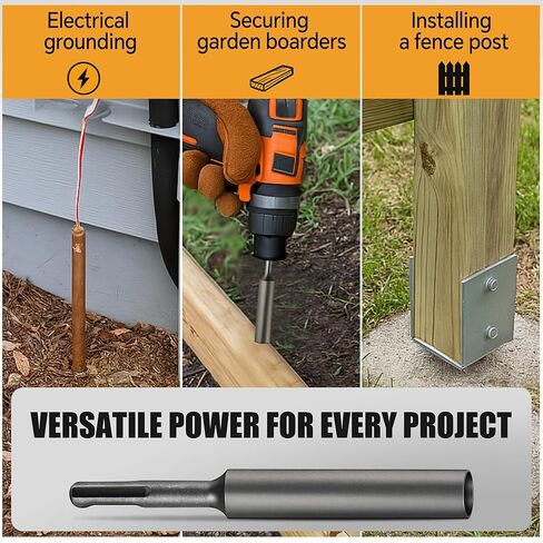 SDS Plus Ground Rod Driver Set for 5/8in & 3/4in Ground Rods, Heavy Duty Adapter Bits for All SDS-Plus Rotary Hammer Drill Tools in Saudi Arabia