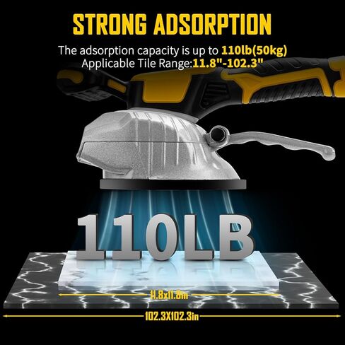 آلة تسوية اهتزاز البلاط اللاسلكية، لبطارية ديوالت 20 فولت كحد أقصى، أداة هزاز بلاط محمولة مع 8 سرعات قابلة للتعديل، كوب شفط، شاشة رقمية للأرضية، بلاط (البطارية غير متضمنة) هدية للرجال in Kuwait
