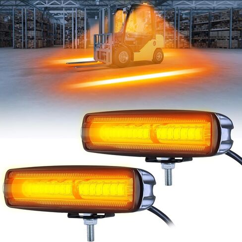 Round LED Forklift Safety Warning Light, 10W Forklift Lights with 2 High-Brightness LED Chips, DC 10-80V Universal Warning Spotlight for Electric Forklift, AGV, Warehouse & Industrial Use (Red) in Saudi Arabia