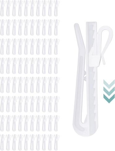 120 Pcs Adjustable Plastic Curtain Hooks, Pinch Pleat Curtain Clips in Kuwait