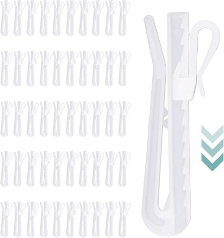 120 Pcs Adjustable Plastic Curtain Hooks, Pinch Pleat Curtain Clips in Kuwait