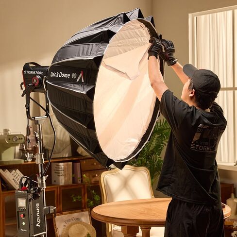 Aputure Quick Dome 90 دائرية Bowens Mount 35 بوصة Softbox مع تصميم سريع التحرير، وانتشار، وشبكة تحكم في الضوء، وحقيبة حمل in Kuwait