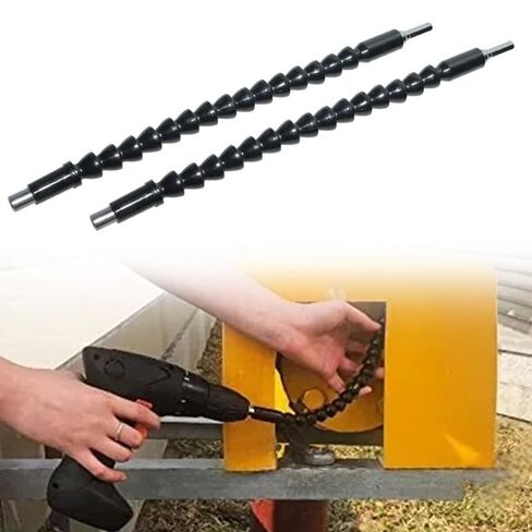 2 Pack Flexible Drill Bit Extension - 360°Hand Protector - 11.8 Inch Flexible Shaft Extension - Drill Extension Tool for Connect Drive Shaft Tip Drill Bit Kit Adaptor (Flexible Black x 2) in Saudi Arabia