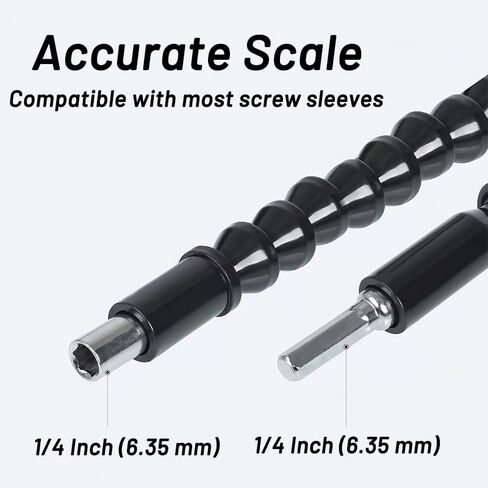 2 Pack Flexible Drill Bit Extension - 360°Hand Protector - 11.8 Inch Flexible Shaft Extension - Drill Extension Tool for Connect Drive Shaft Tip Drill Bit Kit Adaptor (Flexible Black x 2) in Saudi Arabia
