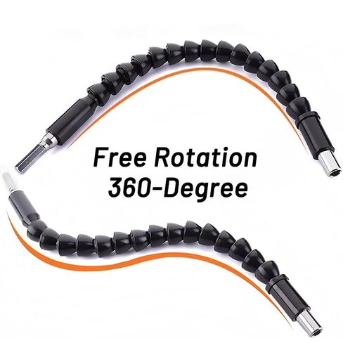 2 Pack Flexible Drill Bit Extension - 360°Hand Protector - 11.8 Inch Flexible Shaft Extension - Drill Extension Tool for Connect Drive Shaft Tip Drill Bit Kit Adaptor (Flexible Black x 2) in Saudi Arabia