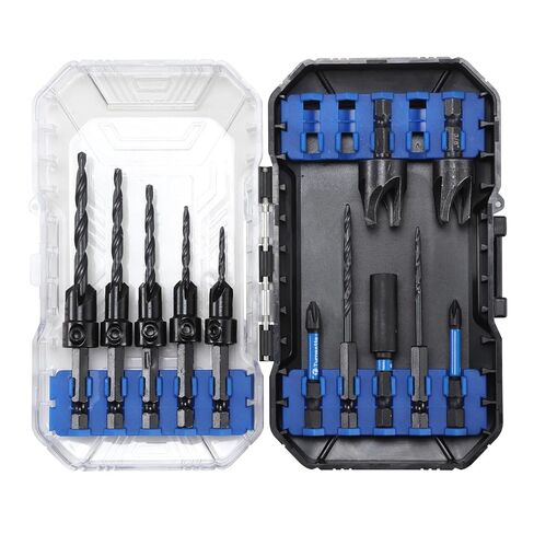 مجموعة لقم مثقاب غاطسة مكونة من 15 قطعة، تصميم M35 من فولاذ الكوبالت المقاوم للتذبذب، لقم مدببة بزاوية 82 درجة مع حلقات إيقاف العمق وقواطع توصيل، ساق سداسية مقاس 1/4 بوصة للأثاث الخشبي الصلب والأعمال الخشبية in Kuwait
