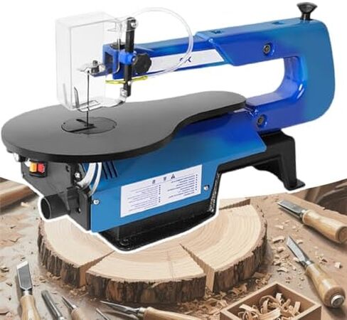16" Variable Speed Scroll Saw - 550-1650 SPM Electric Fret Saw with 55mm Cutting Depth, Adjustable 45° Tilting Aluminum Table for Woodworking, Crafts & DIY Projects in Saudi Arabia