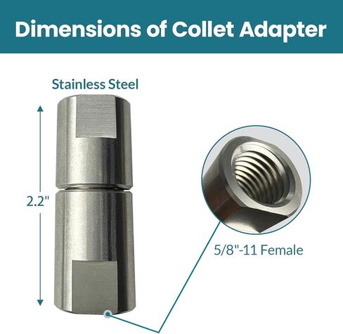 10 قطع من مطحنة الزوايا إلى محول مطحنة القالب، 5/8 بوصة - 11 خيط إلى 1/4 بوصة و1/8 بوصة، مع 5 قطع أقراص صنفرة ذات قفل دوار 2 بوصة، مناسبة لتلميع المعادن والخشب والحجر in Kuwait