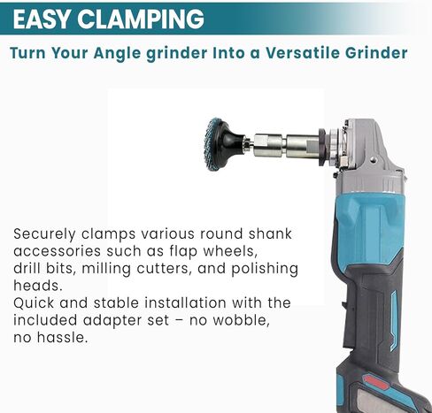 10 قطع من مطحنة الزوايا إلى محول مطحنة القالب، 5/8 بوصة - 11 خيط إلى 1/4 بوصة و1/8 بوصة، مع 5 قطع أقراص صنفرة ذات قفل دوار 2 بوصة، مناسبة لتلميع المعادن والخشب والحجر in Kuwait