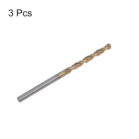 Generic 3 قطع تويست لقم الثقب 3.1 ملم مطلي بالتيتانيوم (HSS-E) M42 فولاذ عالي السرعة 8٪ كوبالت مستقيم عرقوب للفولاذ المقاوم للصدأ وسبائك الألومنيوم المعدنية in Kuwait