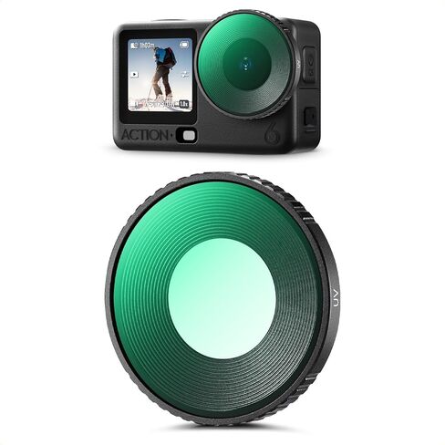 طقم فلتر K&F CONCEPT HD CPL ND متوافق مع DJI Osmo Action 6 Essential Combo، CPL ND8 ND16 ND32 ND64 ND256 برغي على كاميرا الحركة الملائمة، مرشح استقطاب محايد الكثافة، زجاج بصري متعدد الطبقات in Kuwait