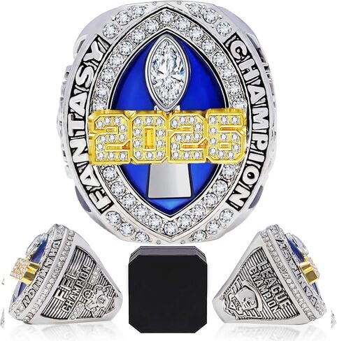 2024 Fantasy Football Ring 2025 مع جائزة Wooden Box League Champion Rings Premium للفائز in Kuwait