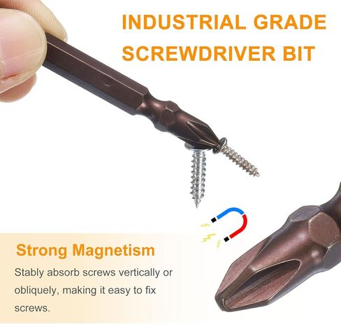 Generic Magnetic Double Ended Screwdriver Bit 6mm PH2/SL6 2.56" Length 1/4" Hex Shank S2 Steel Phillips Cross Slotted Flat Screw Driver Bit, Red in Saudi Arabia