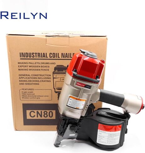 Coil Siding Nailer CN80, 2 inch to 3-1/4-inch Industrial Pneumatic Nail Gun,15 Degree Siding Nailer for Siding Sheathing Wooding Fencing Decking in Saudi Arabia
