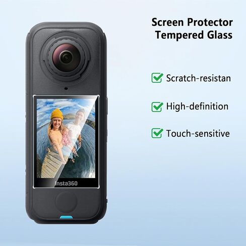 (عبوتان مصممتان لواقي شاشة Insta 360 X4 Air من الزجاج المقسى، مقاوم للغاية، صلابة 9H مقاومة للكسر، خالية من الفقاعات لواقي شاشة Insta 360 X4 Air، مناسب للحافظة in Kuwait