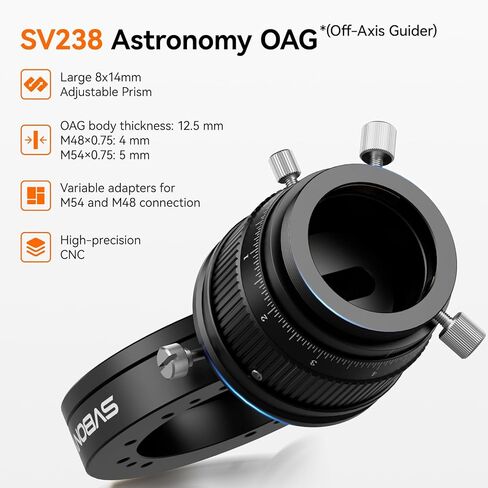 صندوق إدارة الطاقة للتلسكوب الفلكي SV241 Pro، محور طاقة التلسكوب، جهاز التحكم عن بعد لمعدات علم الفلك مع موجه خارج المحور SV238 (OAG)، منشور علم الفلك OAG 8x14 مم للتصوير الفلكي in Kuwait