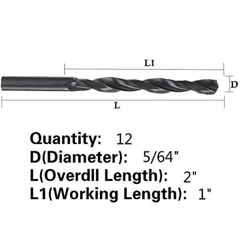 12PCS,5/64",Black Oxide, Twist Drill Bits in Saudi Arabia