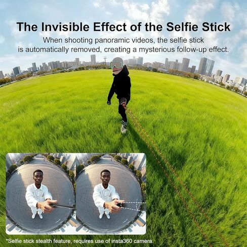 Bullet Time Handle Tripod Rotating Grip with Invisible Selfie Stick for Insta360 X5/X4, DJI Osmo Pocket 3, GoPro, 47" Extendable, Free 1/4" Adapter in Saudi Arabia