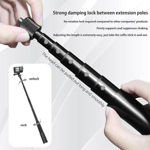 Bullet Time Handle Tripod Rotating Grip with Invisible Selfie Stick for Insta360 X5/X4, DJI Osmo Pocket 3, GoPro, 47" Extendable, Free 1/4" Adapter in Saudi Arabia