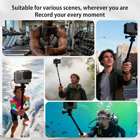 Bullet Time Handle Tripod Rotating Grip with Invisible Selfie Stick for Insta360 X5/X4, DJI Osmo Pocket 3, GoPro, 47" Extendable, Free 1/4" Adapter in Saudi Arabia