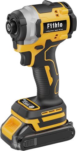 Cordless Impact Driver Compatible with Dewalt 20V /60V Max Battery, 1/4" Hex Chuck Power Impact Driver with 2500 In-lbs, 4 Available Speed, Auto Stop & LED Light (No Battery), Yellow in Saudi Arabia
