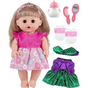 Gagaku 12 Inch Baby Doll ذات الشعر-دمية طفل فينيل كاملة للفتيات تتراوح أعمارهم بين 3-6 سنوات in Kuwait