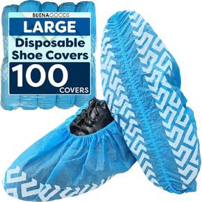100 عبوة من أغطية الأحذية والأحذية الزرقاء الكبيرة جدًا للاستعمال مرة واحدة - أغطية أحذية داخلية قابلة لإعادة الاستخدام للاستعمال مرة واحدة - أحذية طويلة مضادة للانزلاق - تناسب مقاس الرجال الأمريكي 14 ومقاس النساء 16 in Kuwait