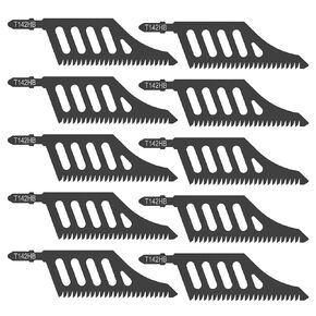 10Pcs Jigsaw Blades, T Shank High Carbon Steel Jigsaw Blade, 112MM 11TPI Coarse Tooth Blade Cutter for Wood Plastics Cutting, Power Tool Part in Kuwait