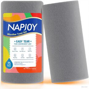 لفة قماش تنظيف الألياف الدقيقة Napjoy ، 75 بكسل من المناشف الورقية القابلة لإعادة الاستخدام ، 12 "× 12" ، ملابس طبق الألياف الصغيرة الناعمة للمطبخ ، التدبير المنزلي ، نافذة ، سيارة ، حديقة ، حمام ، وردي in Kuwait