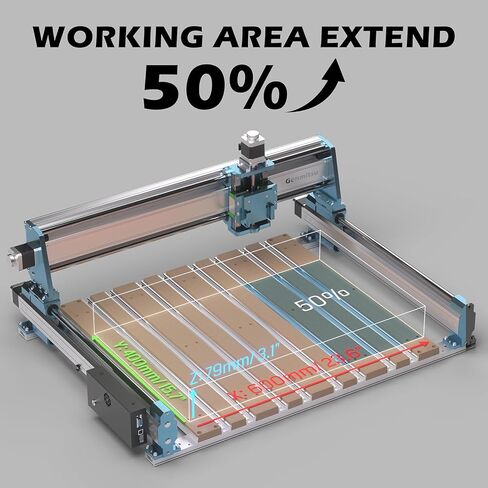 Genmitsu XZ-axis Extension Kit for 4040-PRO/4040-PRO MAX CNC Router Machine, with Linear Rails Driven, for Large Wood Engraving Carving Projects, Extend X-axis to 600mm, Upgrade 4040 to 6040/6060 in Saudi Arabia