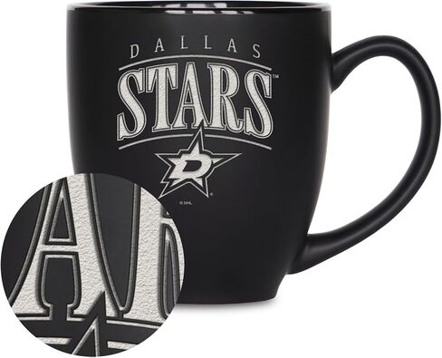 Rico Industries NHL Hockey Utah Mammoth Tribute 15oz Laser Engraved Matte Black Ceramic Bistro Mug - For Hot or Cold Drinks in Saudi Arabia