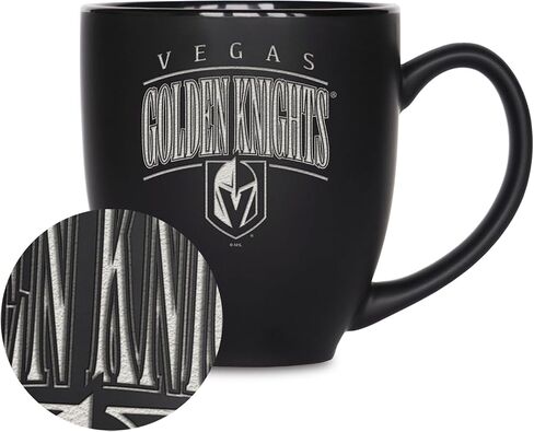 Rico Industries NHL Hockey Utah Mammoth Tribute 15oz Laser Engraved Matte Black Ceramic Bistro Mug - For Hot or Cold Drinks in Saudi Arabia