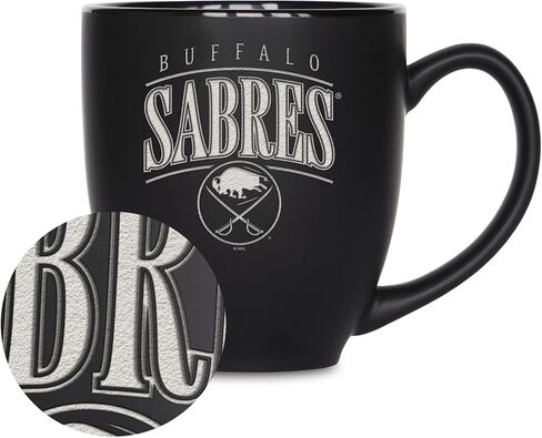 Rico Industries NHL Hockey Utah Mammoth Tribute 15oz Laser Engraved Matte Black Ceramic Bistro Mug - For Hot or Cold Drinks in Saudi Arabia