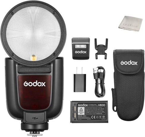 فلاش Godox V1 Pro-C مستدير الرأس لكاميرا Canon، بطارية ليثيوم أيون 76 وات Speedlite مع 2.4 جيجا لاسلكي وHSS، فلاش فرعي قابل للفصل، ملحقات مغناطيسية (تمت ترقيتها من V1-C) in Saudi Arabia
