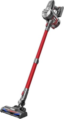 Cordless Stick Vacuum, Red, 45 Min Runtime, LED Headlights, 2-Speed, Telescopic Tube with Main Vacuum Brush, Crevice Tool, dust Brush, Removable-Rechargeable Battery Pack with Charging Cord in Saudi Arabia