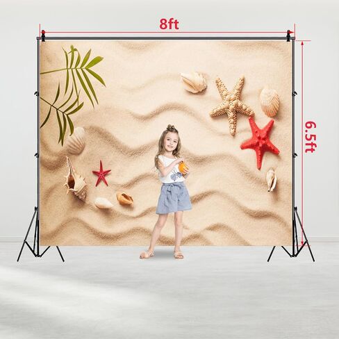 Baocicco 8x6.5ft Sand Beach Backdrop Starfish Shell Backdrops Shell Starfish Background Summer Holiday Siesta Photography Background Tropical Happy Birthday Party Photo Shooting Booth Studio Video in Saudi Arabia