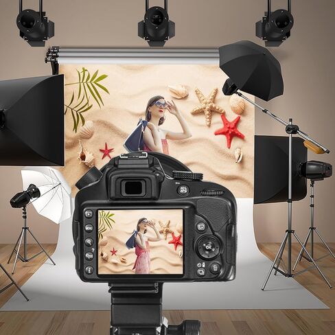 Baocicco 8x6.5ft Sand Beach Backdrop Starfish Shell Backdrops Shell Starfish Background Summer Holiday Siesta Photography Background Tropical Happy Birthday Party Photo Shooting Booth Studio Video in Saudi Arabia