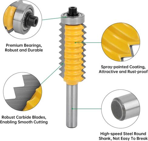 Bordstract 8mm Shank Finger Glue Joint Router Bit, Carbide Woodworking Milling Cutter Router Bit Multi Tooth Cutter for Wave Type Wood Milling(8x41) in Saudi Arabia
