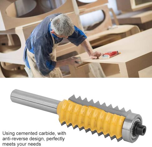 Bordstract 8mm Shank Finger Glue Joint Router Bit, Carbide Woodworking Milling Cutter Router Bit Multi Tooth Cutter for Wave Type Wood Milling(8x41) in Saudi Arabia